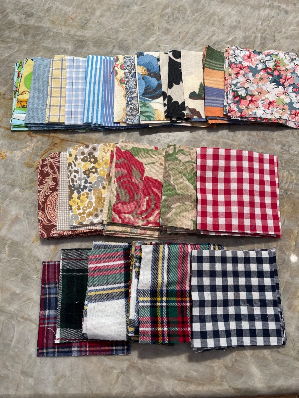 Lot of 4" Inch Quilt Squares 183 count Repurposed Fabric